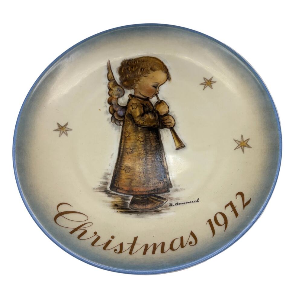 Vintage 1972 Hummel Christmas Collector Plate "Engel mit Flöte"